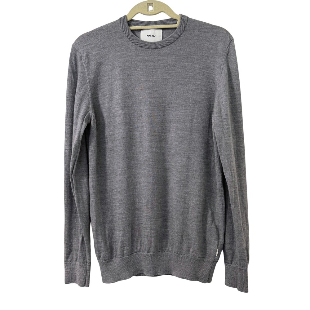 NN.07 New Barca 6630 Grey Extra Fine Merino Wool Crewneck Sweater Made in Italy